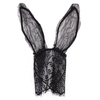 Tenue de club de bandeau avec oreilles de lapin en dentelle de fleurs noires chaudes