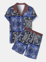 Tenues à deux pièces à col à revers et à imprimé baroque pour hommes