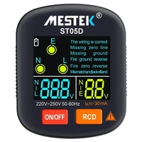 Testeur de prise MESTEK câblage du détecteur électroscope prise électrique écran couleur test de sécurité RCD testeur él