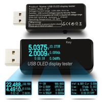 Testeur OLED 128x64 USB Voltmètre Courant Tension Compteur Puissance Banque Batterie Capacité Moniteur QC3.0 Téléphone C