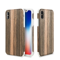 Texture de grain de bois naturel Floveme Soft TPU Case pour iPhone X