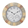 Thermomètre extérieur dhorloge murale de jardin de station extérieure peint leffet dardoise de 15 pouces