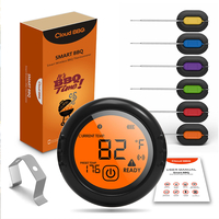 Thermomètre numérique de thermomètre à viande de barbecue de Bluetooth de téléphone intelligent sans fil avec 6 sondes d