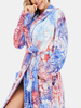 Tie Dye Femmes Flanelle À Manches Longues Double Poche Maison Vêtements De Nuit Peignoirs De Salle De Bain