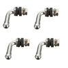 Tige de valve de pneu 4Pcs boulon dangle de 90 degrés dans la haute pression en métal chromé 512