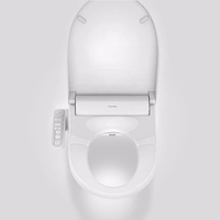 Tinymu Smart Housse de siège de toilette Couvercle de toilette de nettoyage thermostatique à double buse contrôlée par A