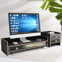 Tiroir de stockage de fichiers de support de bureau multifonctionnel en bois pour moniteur Riser Stand pour iMac