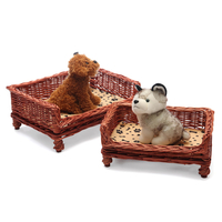 TISSÉ À LA MAIN Panier en osier pour animal de compagnie Chien Chat Panier Shabby Chic Dormir Durable Lavable
