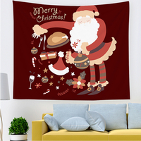 Tissu suspendu de noël personnalisé rouge père noël chevet photographie fond tissu mur chevet décoration tapisserie