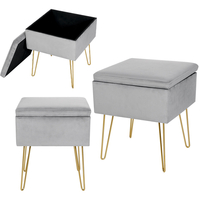Tissu velours stockage Cube tabouret de Table à thé créatif Soft fer Art chaise repose-pieds siège maison chambre fourni
