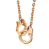 Titanium acier strass Rose or menottes collier pendentif pour les femmes