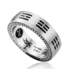 Titanium Steel Nine Words Mantra Rings Chinese Gossip Yin Yang Finger Ring For Men