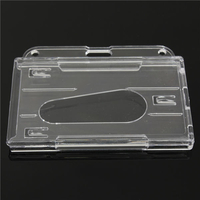 Titulaire de 3card horizontale insigne transparent clair couverture rigide en plastique multi-id