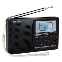TIVDIO V-111 MW / FM / SW Radio stéréo 9KHz monde Bande Radio Tuning numérique LCD Affichage Radio extérieure