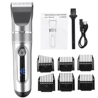Tondeuse à cheveux à affichage numérique électrique pour hommes Rasoir à cheveux rechargeable USB avec 6 peignes de limi