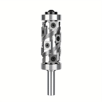 Top&Bottom Bearing Flush Trim Router Bit 1/2 Shank with 12PCS Carbide Inserts Woodworking Templates Patterns Bits Indust