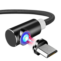 TOPK 2.4A Micro USB 360 degrés coude magnétique LED indicateur câble de données de charge rapide pour HUAWEI OPPO VIVO