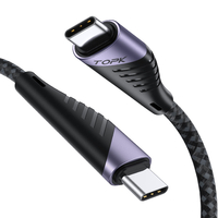 TOPK AP74 65W PD Type-C à Type-C Câble Câble de transmission de données à charge rapide pour Samsung Galaxy S21 Note S20