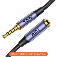 TOPK YP10 3.5mm Mâle à Feamle Câble AUX pour Microphone Téléphone pour iPod TV Box Haut-Parleur Moniteur Multimédia