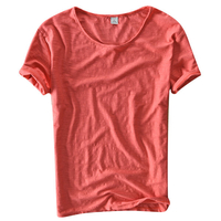 Tops de couleur unie de la section de base des hommes dâge mûr 8 couleurs t-shirt à manches courtes à manches court
