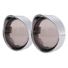 Tour de signalisation Visière Ring Kit Objectif fumé Chrome Pour Harley