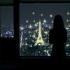Tour eiffel lumineuse stickers muraux brillent dans l