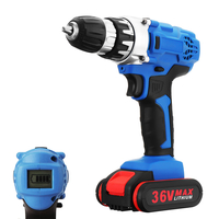 Tournevis électrique sans fil pour perceuse électrique de 36 V 18 + 1 couple avec 1 ou 2 Li-ion Batterie