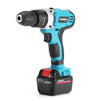 Tournevis électrique rechargeable à 2 vitesses de perceuse à percussion sans fil 21V avec 2 Batteries