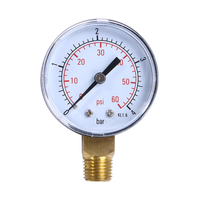 TS-50-4 Manomètre de pression deau pour filtre de spa de piscine pratique Mini 0-60 PSI 0-4 Bar Montage latéral 1/4