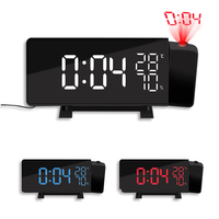 TS-5210 Thermomètre Hygromètre Horloge numérique à 3 couleurs Projection LED Commutateur Affichage Heure Horloge Tempéra
