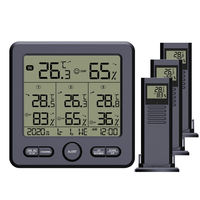 TS-6210 1-to-3 Wireless Weather Station Indoor Outdoor Temperature and Humidity Sensor Digital Display Thermometer Hygro