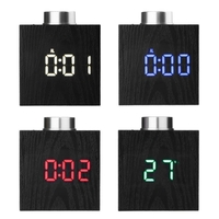 TS-T13 Grain En Bois LED Bouton Numérique Électronique Créatif Thermomètre Hygromètre USB Température De Charge et Humid