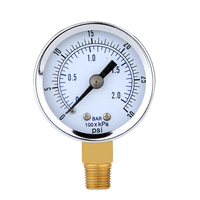 TS-Y50I 0-30 PSI Jauge de compresseur dair 2 pouces face à montage latéral 1/8 pouce NPT testeur de manomètre de pr