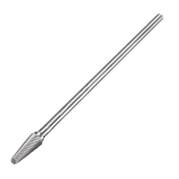 Tête de meulage en acier au carbure de tungstène en forme de cône de 1/4 de pouce pour outil rotatif