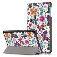 Étui à tablette à trois volets pour tablette pour Samsung Table Galaxy S5E SM-T720 Table SM-T725 - Papillon