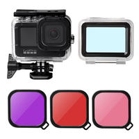 Étui de protection de plongée à écran tactile étanche de 50 m / filtre dobjectif rouge / violet / rose pour caméra