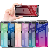 Étui de protection en verre trempé résistant aux chocs de couleur dégradée Bakeey pour Samsung Galaxy A80 2019