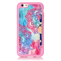 Étui de protection pour support arrière créatif à motif de fleurs pour iPhone 6/6s Plus