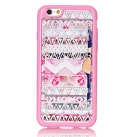 Étui de protection pour support arrière créatif à motif de mode rose pour iPhone 6/6s Plus