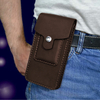 Étui de téléphone à double usage pour hommes de 6, 3 pouces EDC Sac de taille en cuir véritable Sac de ceinture