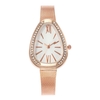 Étui en cristal cadran triangle design simple complet montre de quartz de ceinture de maille de ceinture de femmes