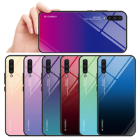 Étui de protection en verre trempé Bakeey Gradient pour Samsung Galaxy A70 2019,  couverture arrière résistante aux rayur