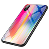 Étui de protection en verre trempé de couleur dégradée Aurora pour iPhone X