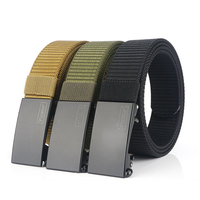 TUSHI 120CM Boucle automatique pour homme Nylon Ceinture Ceinture simple