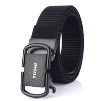 TUSHI 120cm Nylon Ceinture tactique à déclenchement automatique Chasse en plein air Boucle en métal Ceinture