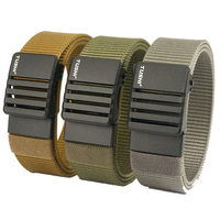 TUSHI 120cm Nylon Hard Tactical Belt for Men Metal Automatic Buckle Belt Military Belt for Outdoor Sports
