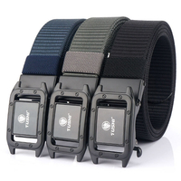 TUSHI Metal Press Buckle Belt Ceinture de taille tactique pour hommes 120CM 3.5CM,  Loisirs Nylon Ceinture,  Boucle automa