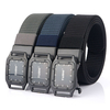 TUSHI Punch Free Automatic Buckle Respirant Nylon Ceintures de taille Ceinture tactique Leisure Metal Press Buckle Belt