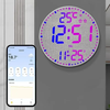 Tuya APP Smart Wifi Wall Clock RGB Calendar Clock Living Room Digital Wall Clock App Intelligent Control Colorful LED Wa