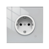 Tuya WiFi Smart 16A EU Socket Glass Panel Outlet Power Monitor Touch Plug Relay Status Light Mode Adjustable Smart Life